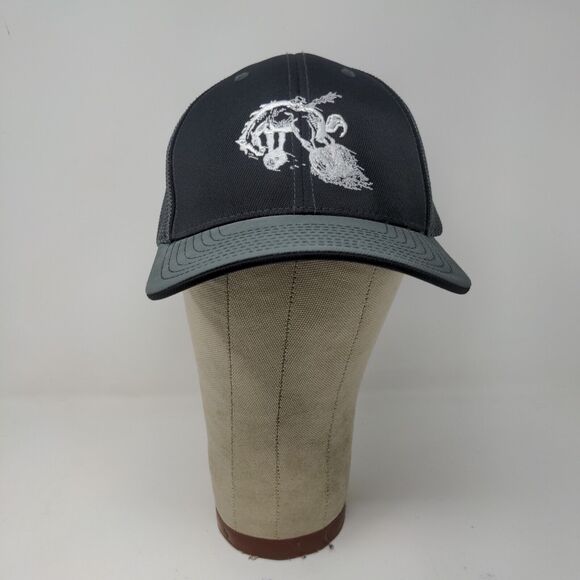 JHS Racing Pacific Headwear Black Gray Fitted Cap Hat Size L - XL Horse - Picture 2 of 11